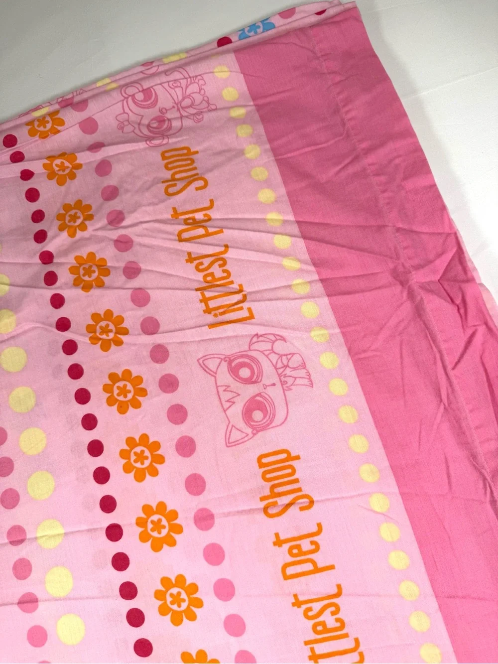 VINTAGE LPS Littlest Pet Shop Full Flat Sheet 2 Standard Pillowcases 2009 Rare